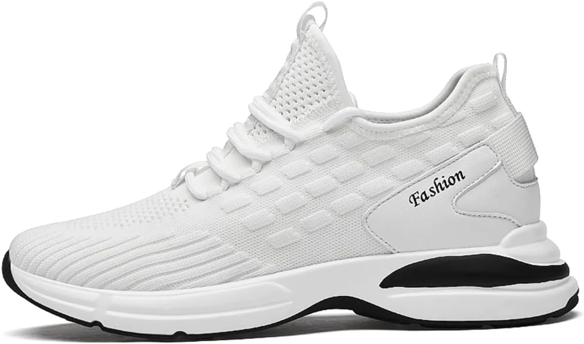 Mens Elevator Shoes, Non Slip Lightweight Business Fashion Trainers Breathable Mesh Height Increasing Sneakers