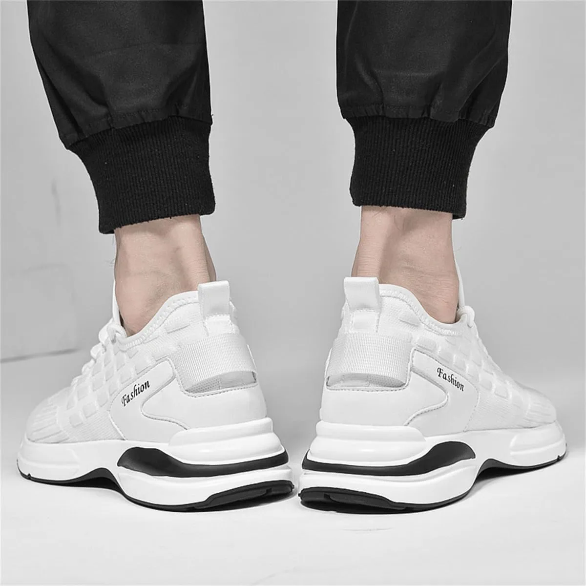 Mens Elevator Shoes, Non Slip Lightweight Business Fashion Trainers Breathable Mesh Height Increasing Sneakers