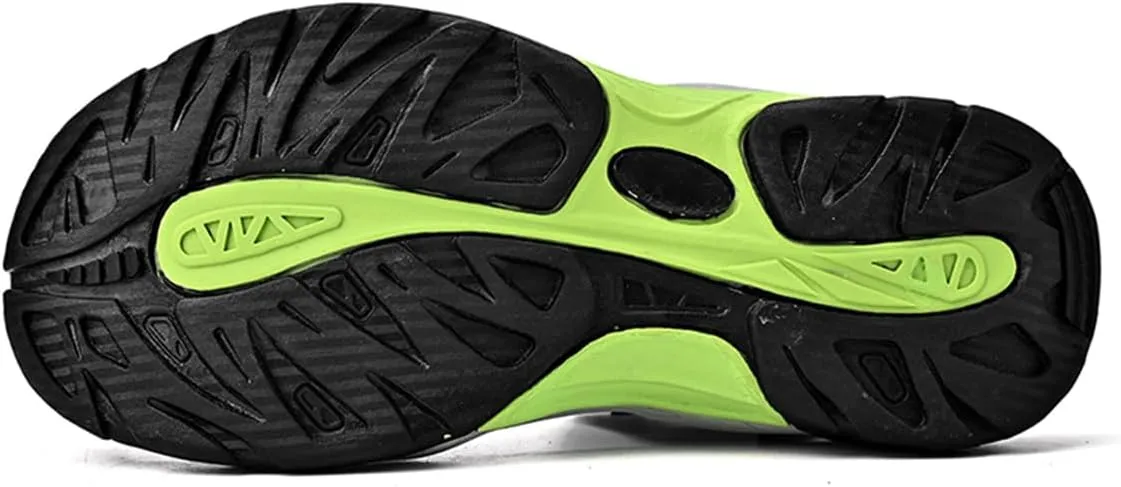 Mens Leather Outdoor Hiking Sandals Waterproof Lightweight Athletic Sports Sandals Adjustable Fisherman Beach Shoes Closed Toe Water