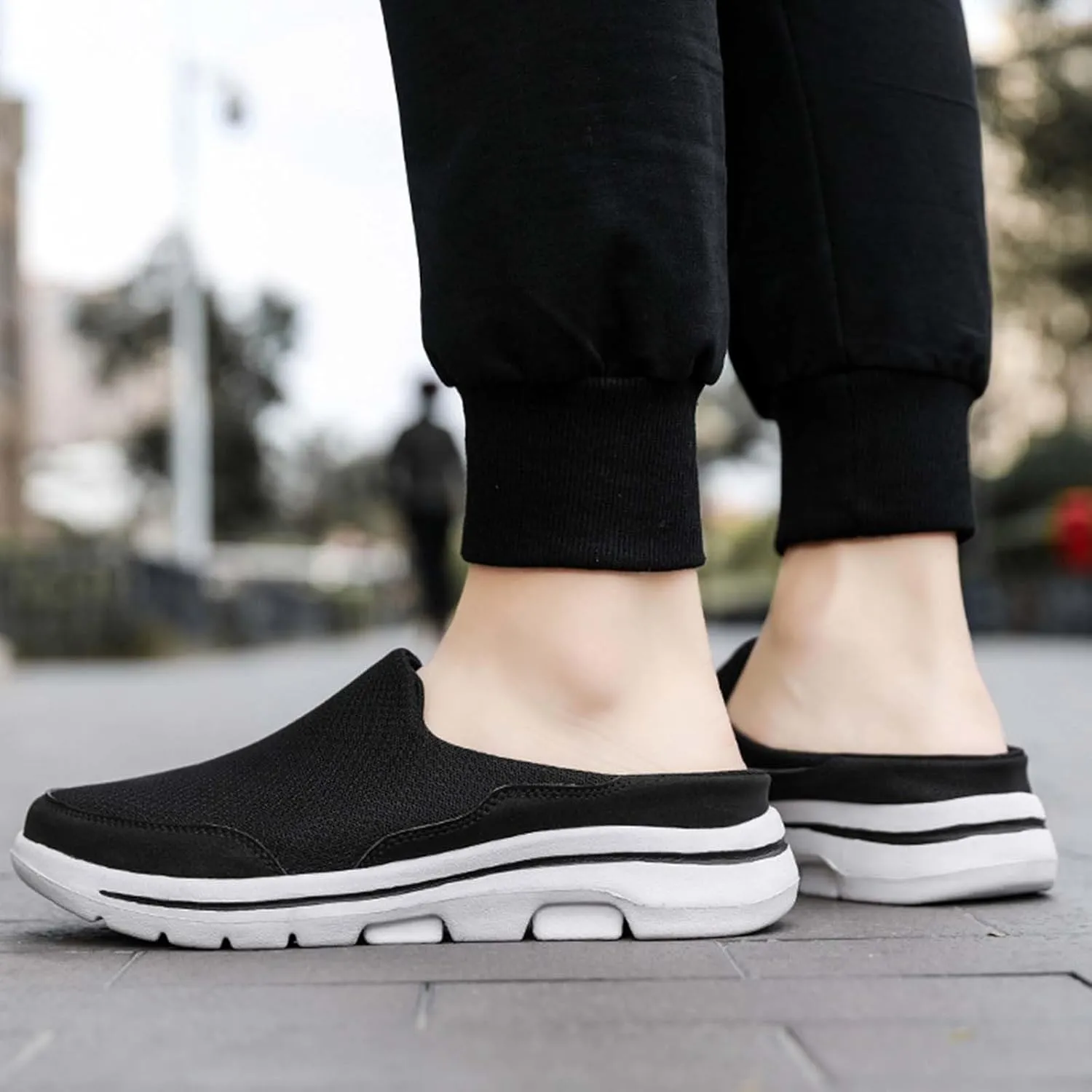 Mens Loafers & Slip-Ons Comfortable Breathable Flat Soled Slip On Mesh Heelless Casual Shoes for Men and Women