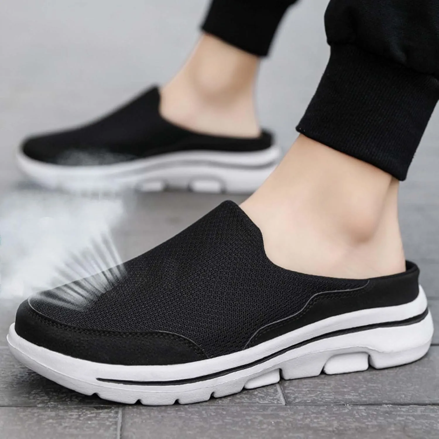 Mens Loafers & Slip-Ons Comfortable Breathable Flat Soled Slip On Mesh Heelless Casual Shoes for Men and Women