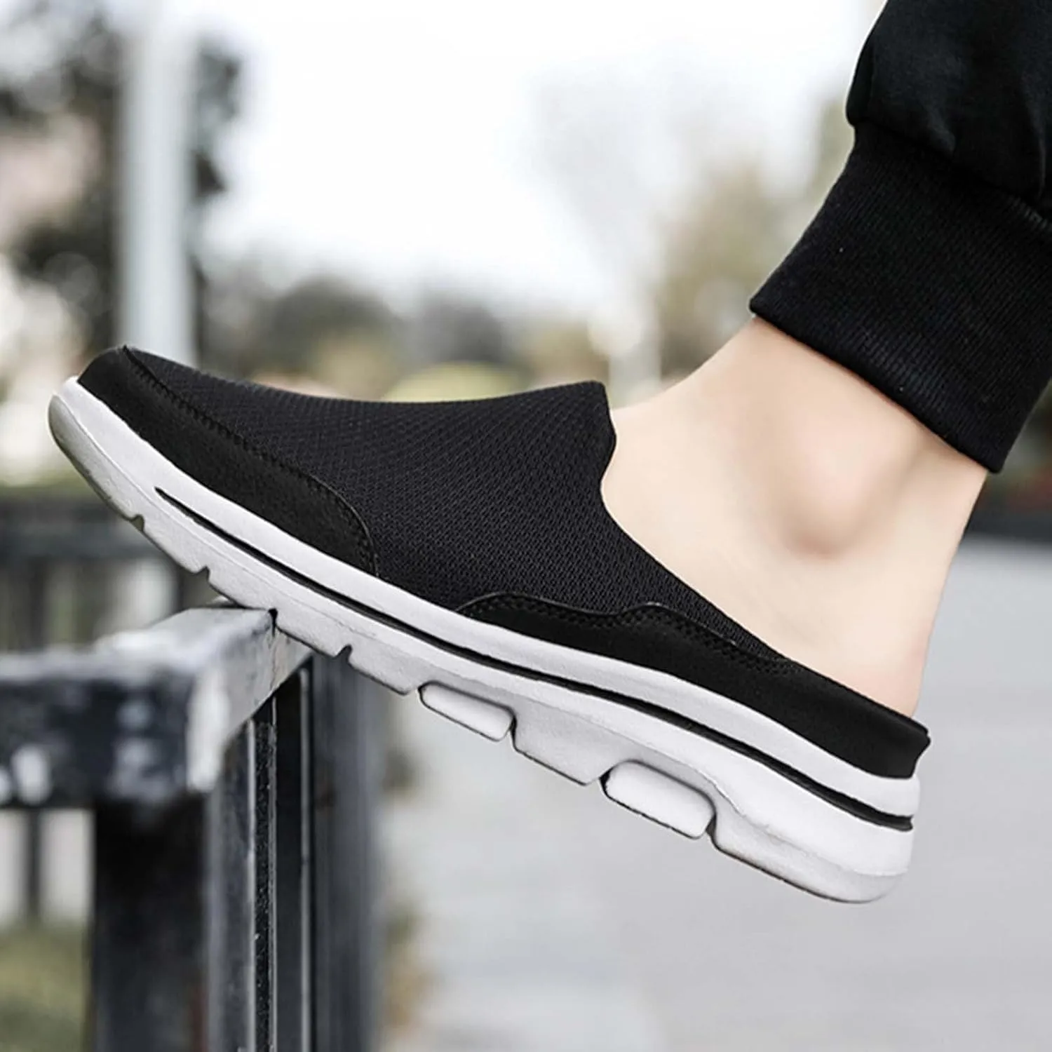 Mens Loafers & Slip-Ons Comfortable Breathable Flat Soled Slip On Mesh Heelless Casual Shoes for Men and Women