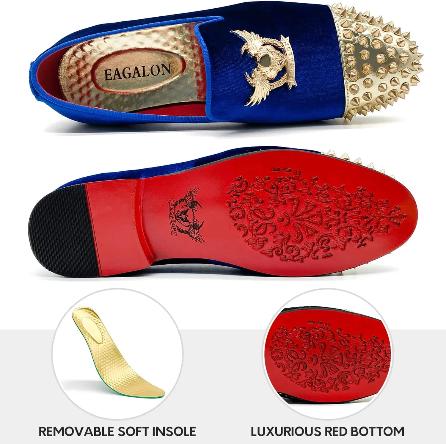 Men's Loafers Vintage Slip on Suede Dress Shoes Velvet Dress Loafers Size 7-13