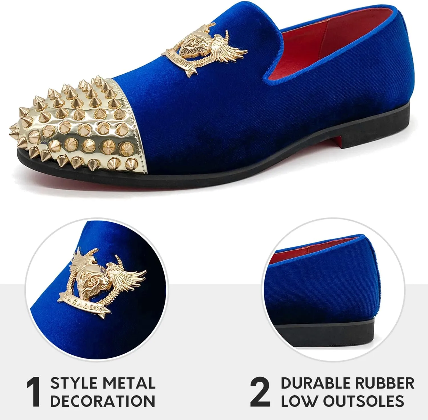 Men's Loafers Vintage Slip on Suede Dress Shoes Velvet Dress Loafers Size 7-13