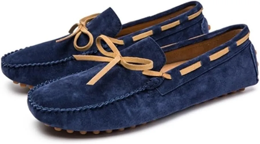 Mens Moccasins Shoes Slip-on Loafers Suede Driving Solid Color Comfortable Fashion Prom Flexible Anti-Slip