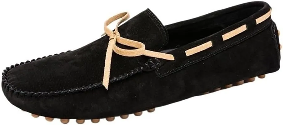 Mens Moccasins Shoes Slip-on Loafers Suede Driving Solid Color Comfortable Fashion Prom Flexible Anti-Slip