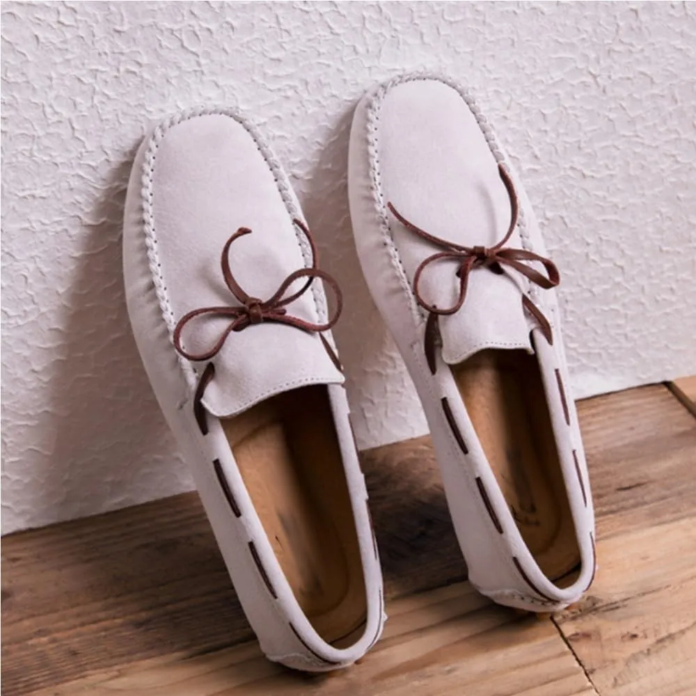 Mens Moccasins Shoes Slip-on Loafers Suede Driving Solid Color Comfortable Fashion Prom Flexible Anti-Slip