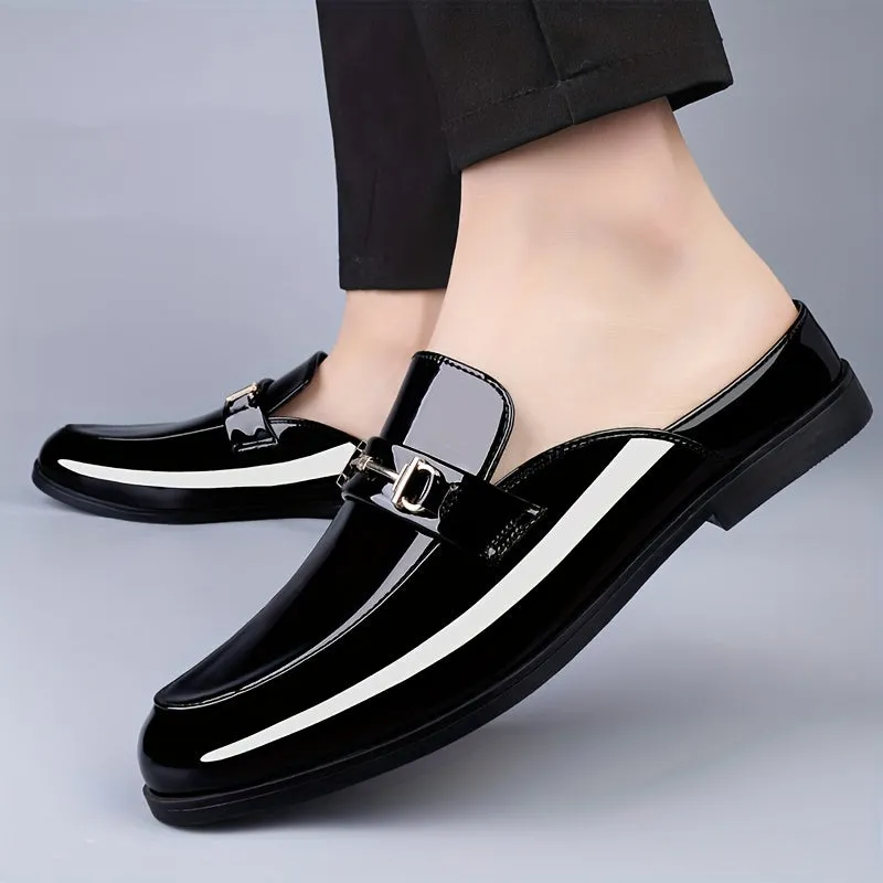 Mens Round Toe Slip On Vintage Formal Shoes With Pu Leather Insole