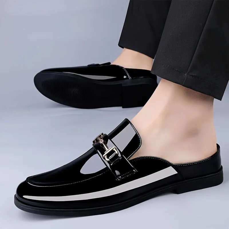 Mens Round Toe Slip On Vintage Formal Shoes With Pu Leather Insole