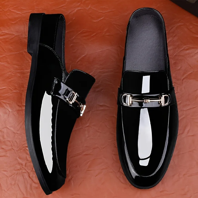 Mens Round Toe Slip On Vintage Formal Shoes With Pu Leather Insole