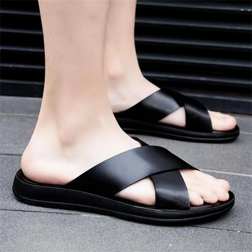 Men's Sandals Cross Slides Soft Cushion Footbed Comfort Athletic Slippers Indoor and Outdoor Beach Sandals Quick-Dry