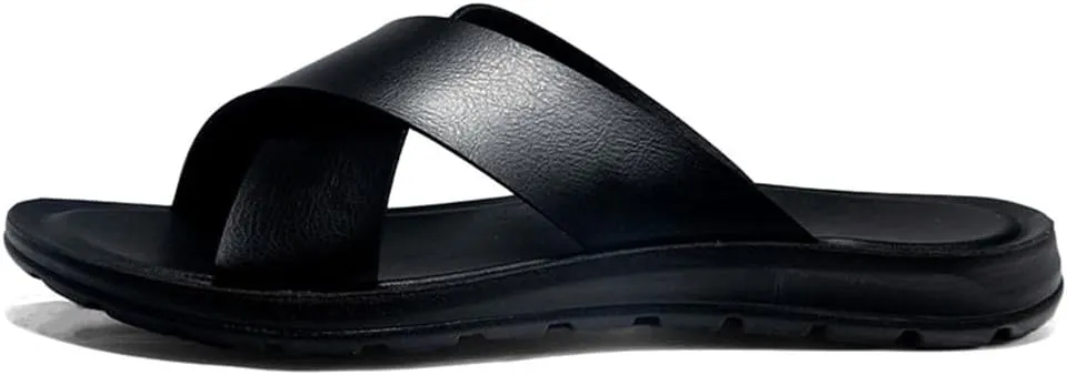 Men's Sandals Cross Slides Soft Cushion Footbed Comfort Athletic Slippers Indoor and Outdoor Beach Sandals Quick-Dry