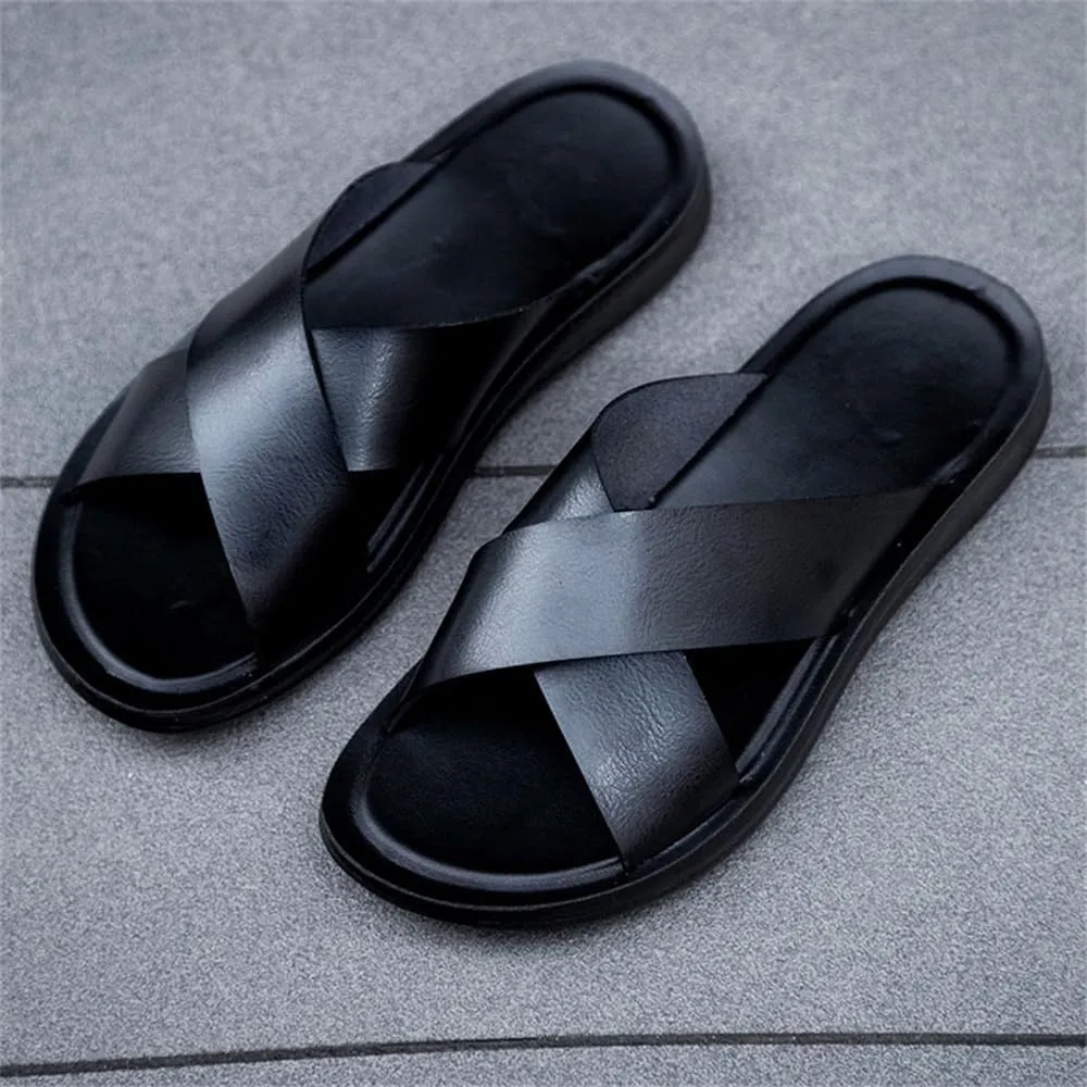 Men's Sandals Cross Slides Soft Cushion Footbed Comfort Athletic Slippers Indoor and Outdoor Beach Sandals Quick-Dry