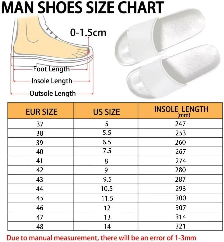 Men's Slide Sandals Non-Slip Bath Slippers, Quick-Dry, Lightweight, Suitable for Shower Beach Casual Walking