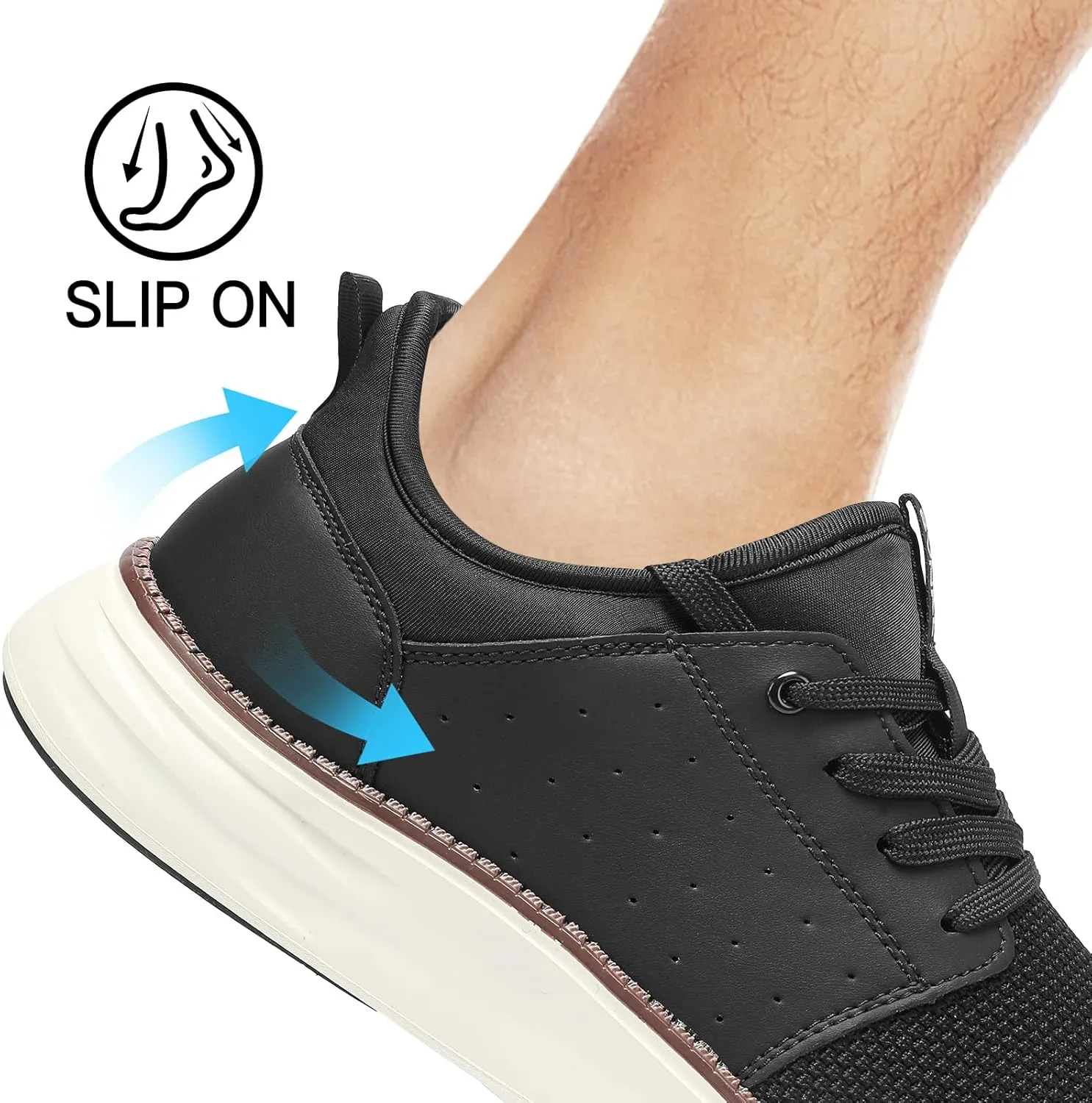 Men's Slip On Casual Fashion Shoes Hands Free Dress Sneakers Comfortable Lightweight Walking Shoes