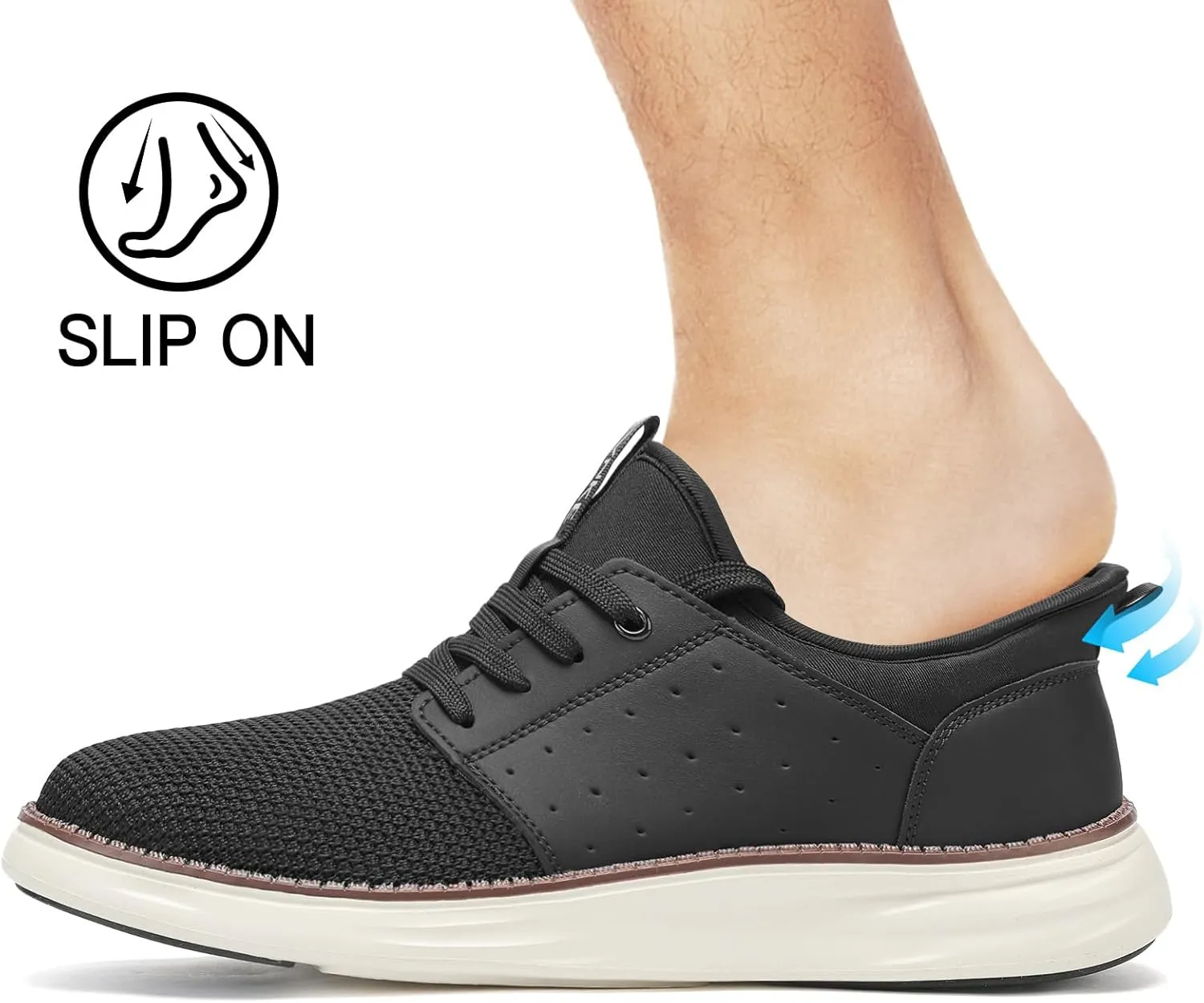 Men's Slip On Casual Fashion Shoes Hands Free Dress Sneakers Comfortable Lightweight Walking Shoes