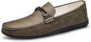 Men's Slip-on Dress Shoes Men Formal Business Wedding Derby Shoes Lightweight Casual Walking Loafers Shoes(Green,9.5)