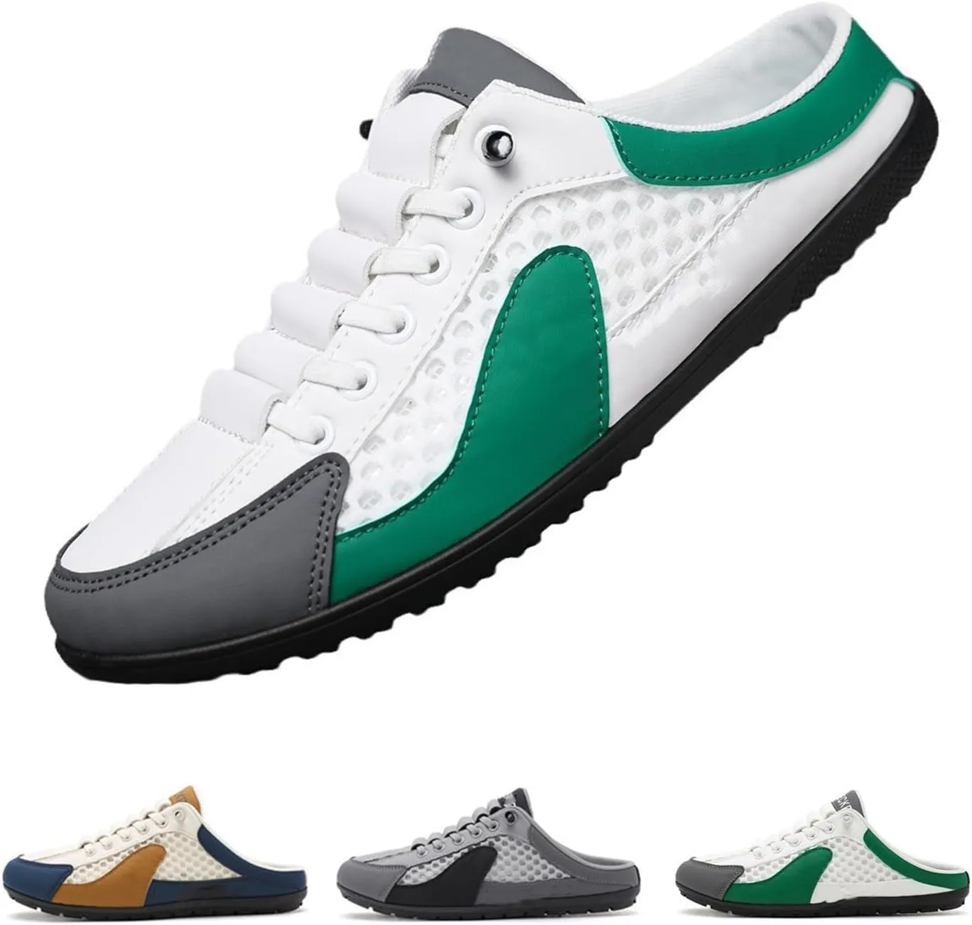 Men's Slip on Mule Sneakers Men Slippers Casual Sports Shoes Low Top Baotou Half Drag Sneakers for Men, Fashionable Mens Slip On Shoes for Spring Summer
