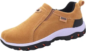 Men's Solid Color Round Toe Running Walking Sports Walking Slip On Shoes Mens Running Shoes Men's Athletic Sneaker New