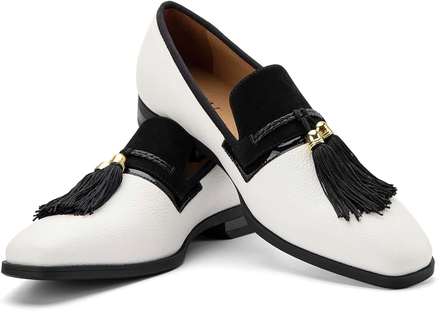 Men's Vintage Velvet Embroidery Noble Loafer Shoes Slip-on Loafer Smoking Slipper Tassel Loafer