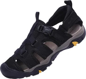 MGGMOKAY Men's Leather Closed Toe Sandals For Hiking Walking Water Beach Athletic Outdoor Fisherman Sandal
