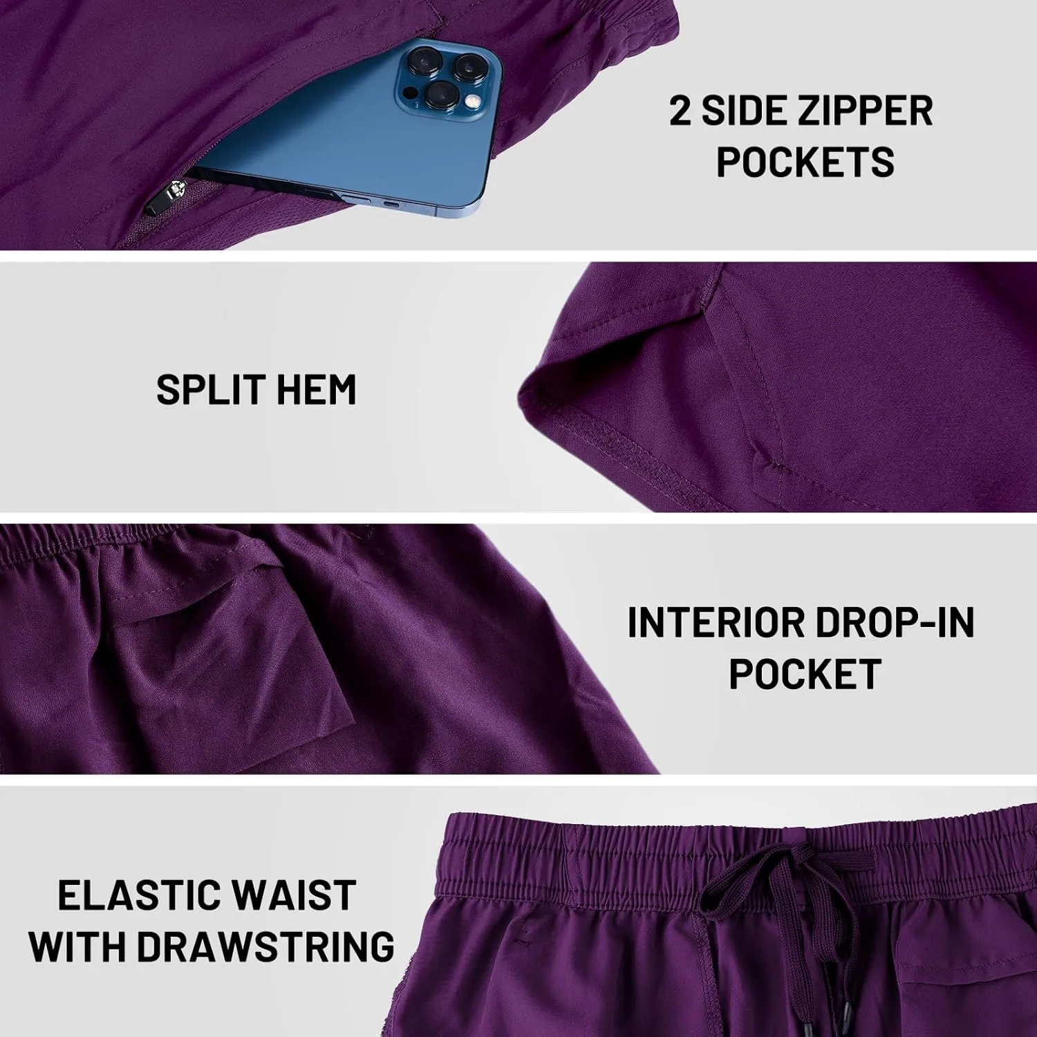MIER Men's Workout Running Shorts Quick Dry Active 5 Inches Shorts with Pockets, Lightweight, Breathable