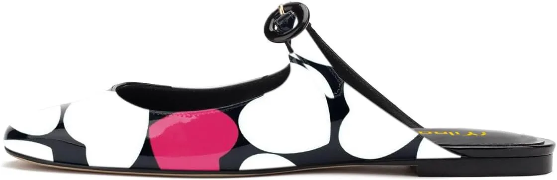 Milooey shoes Women's Flat Mules Comfortable Closed Toe Slide Sandal Ankle Strap Slipper Casual Slip On Backless Summer Dress Shoes Size 4-16 Us