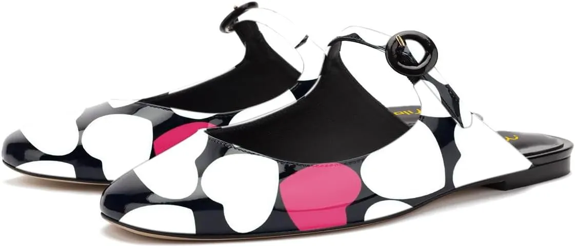 Milooey shoes Women's Flat Mules Comfortable Closed Toe Slide Sandal Ankle Strap Slipper Casual Slip On Backless Summer Dress Shoes Size 4-16 Us