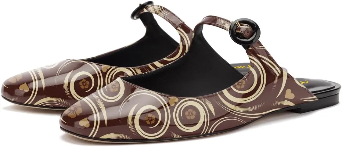 Milooey shoes Women's Flat Mules Comfortable Closed Toe Slide Sandal Ankle Strap Slipper Casual Slip On Backless Summer Dress Shoes Size 4-16 Us
