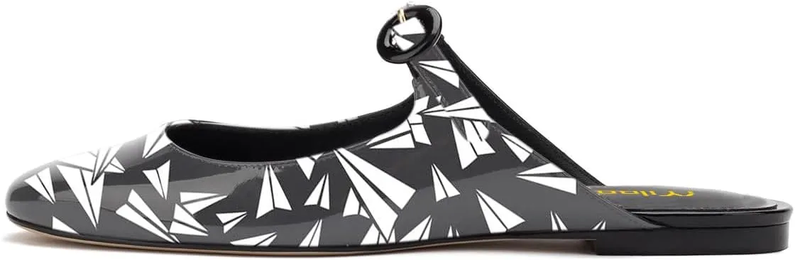 Milooey shoes Women's Flat Mules Comfortable Closed Toe Slide Sandal Ankle Strap Slipper Casual Slip On Backless Summer Dress Shoes Size 4-16 Us