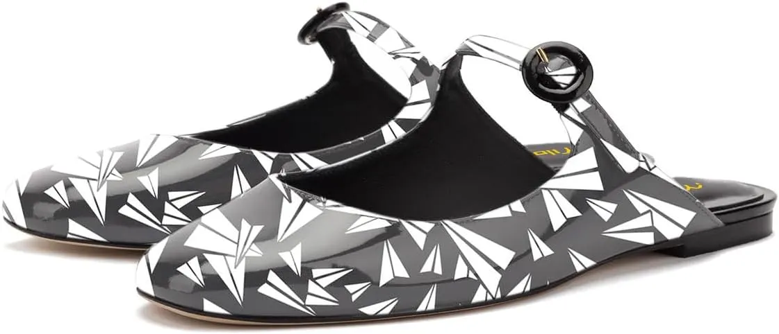 Milooey shoes Women's Flat Mules Comfortable Closed Toe Slide Sandal Ankle Strap Slipper Casual Slip On Backless Summer Dress Shoes Size 4-16 Us