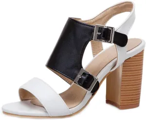 MIOKE Women's Peep Toe Block High Heel Sandals Suede Cutout Slingback Chunky Heeled Dress Pumps Sandal
