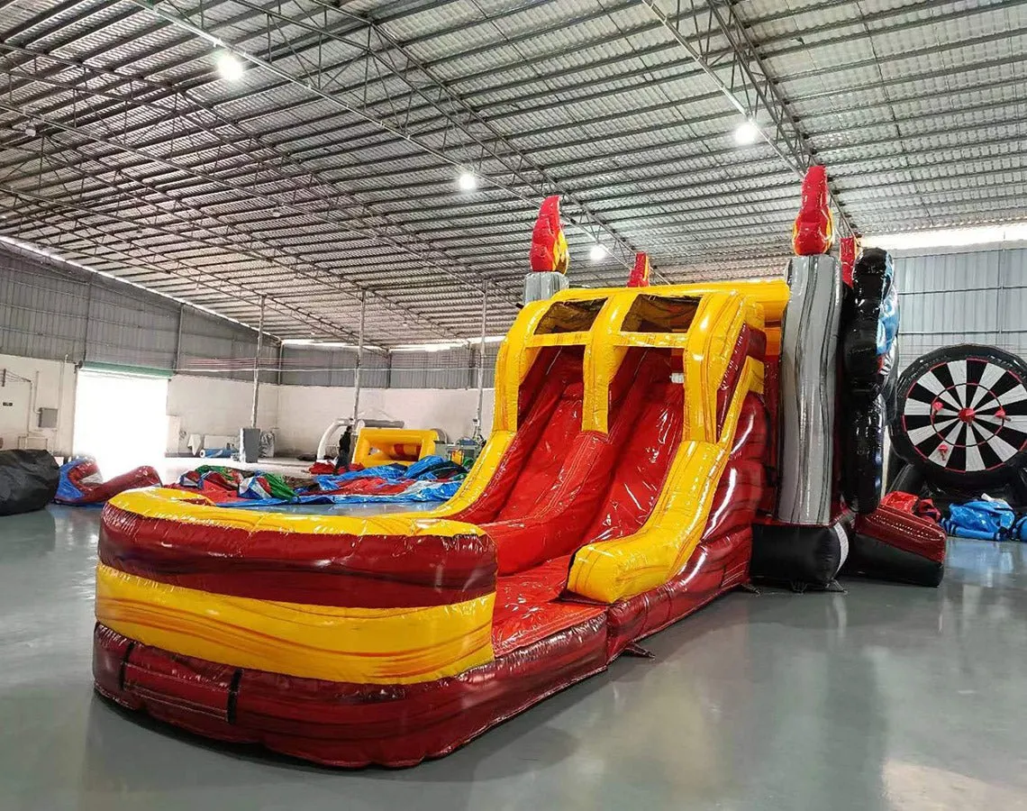 Monster Truck Dual Lane Bounce House with Slide (Wet/Dry)