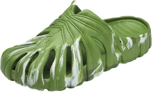 Monstera Slippers, Variegated Monstera Shoes, Non-Slip Soft Lightweight Bathroom Slides Unisex