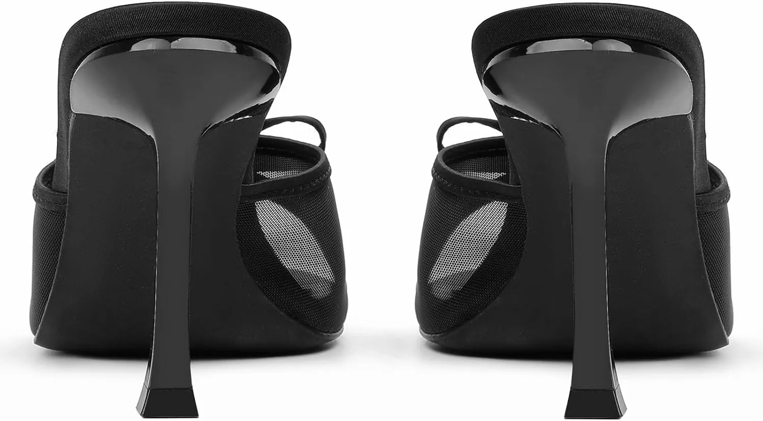 Mostrin Kitten Heels for Women Round Toe Heels With Bow Vintage Mules Sexy Slip on Stiletto Backless Sandals for Party Daily