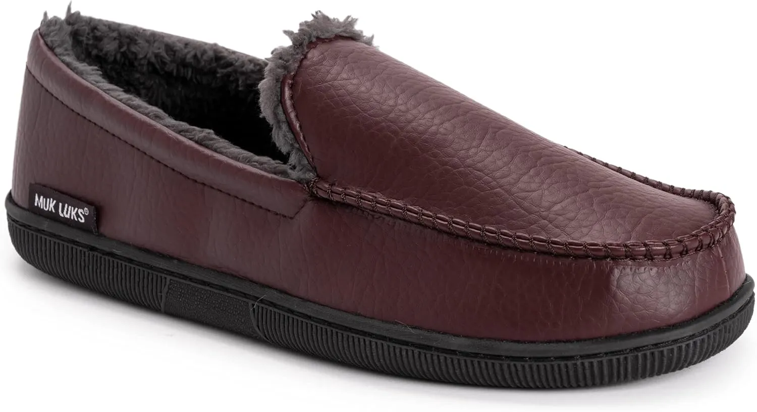 Muk Luks Men's Moccasin-Black Slip-On Loafer