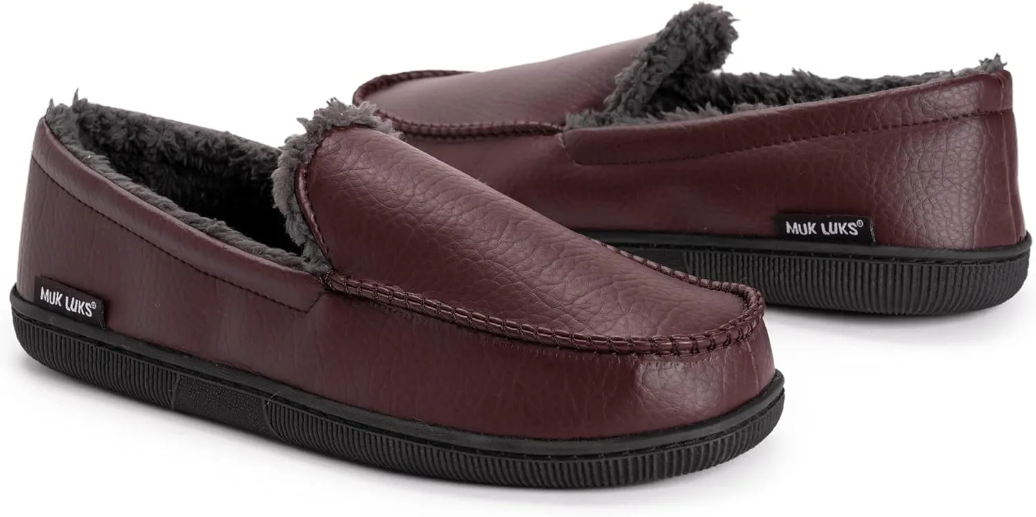 Muk Luks Men's Moccasin-Black Slip-On Loafer