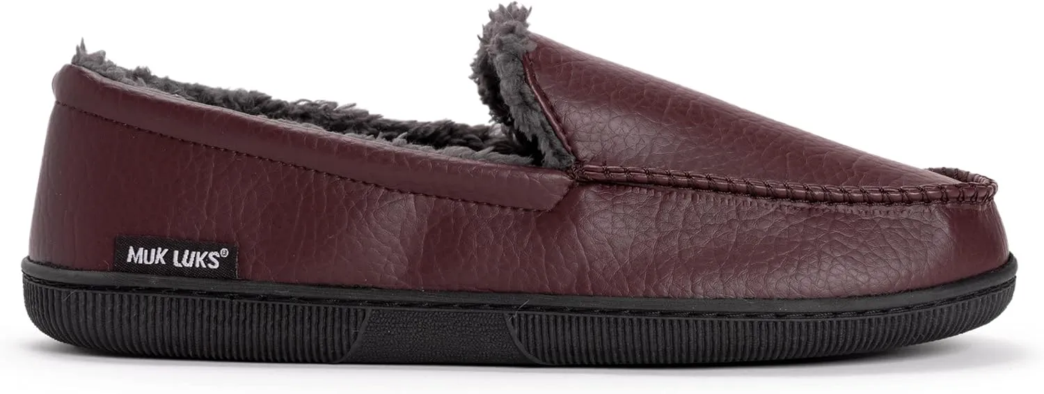 Muk Luks Men's Moccasin-Black Slip-On Loafer