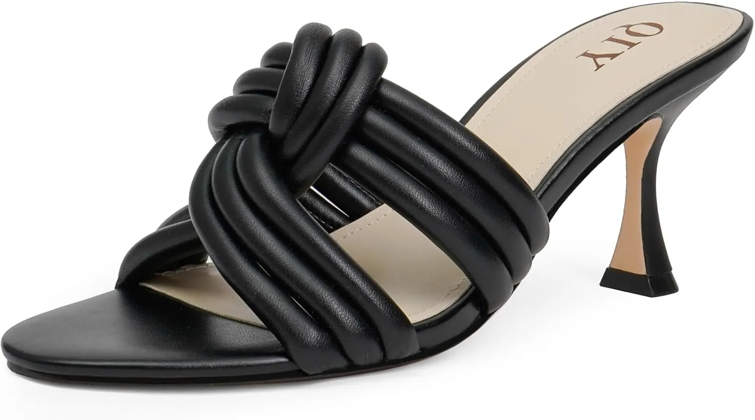 Mule Heels for Women Slip On Heeled Knot Sandals for Women Wedding Dressy Shoes