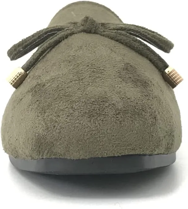 Mule Loafers for Women Flats Bowknot Slip On Slides Open Back Summer Casual Shoes