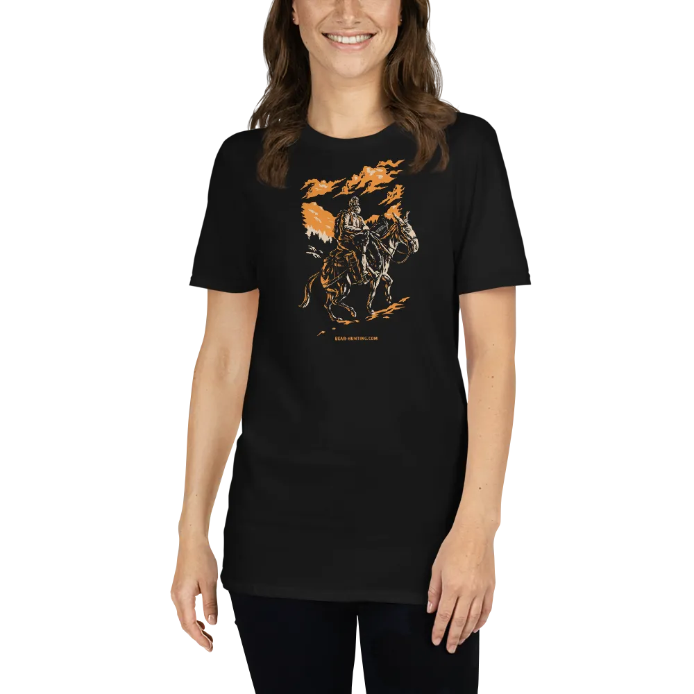 Mule Riding Bear Hunter Short-Sleeve Unisex T-Shirt