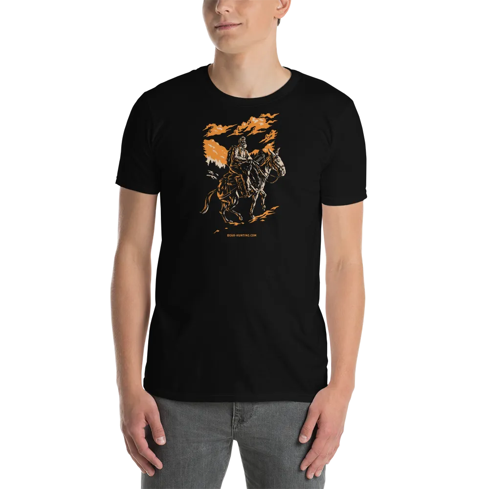 Mule Riding Bear Hunter Short-Sleeve Unisex T-Shirt