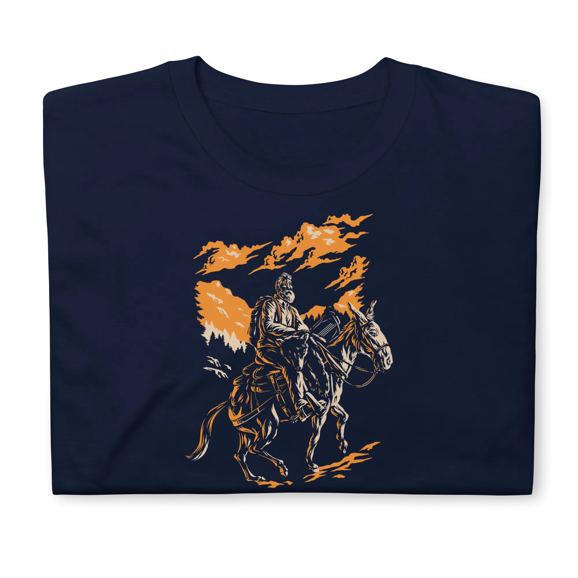 Mule Riding Bear Hunter Short-Sleeve Unisex T-Shirt
