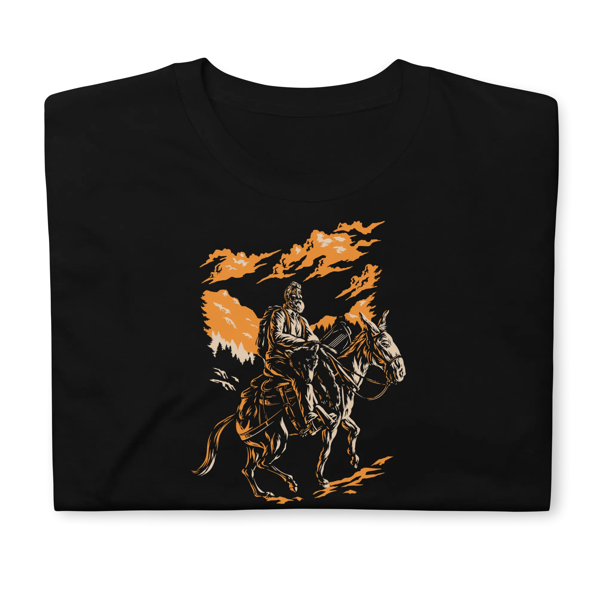 Mule Riding Bear Hunter Short-Sleeve Unisex T-Shirt