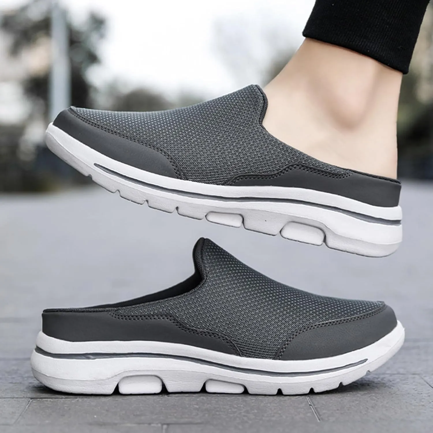 Mules for Women 2025 Breathable Orthopedic Slip On Clogs Comfortable Summer Arch Support Shoes Lightweight Open Back Shoes Comfort Slip-On Walking Mules Sneakers Closed Toe Slippers