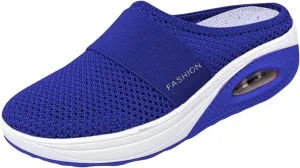 Mules for Women Breathable Mesh Walking Mules Sneakers Arch Support Slippers Outdoor Casual Non Slip Orthopedic Sneakers Slip-On Open Back Mule Platform Wedge Closed Toe Shoes