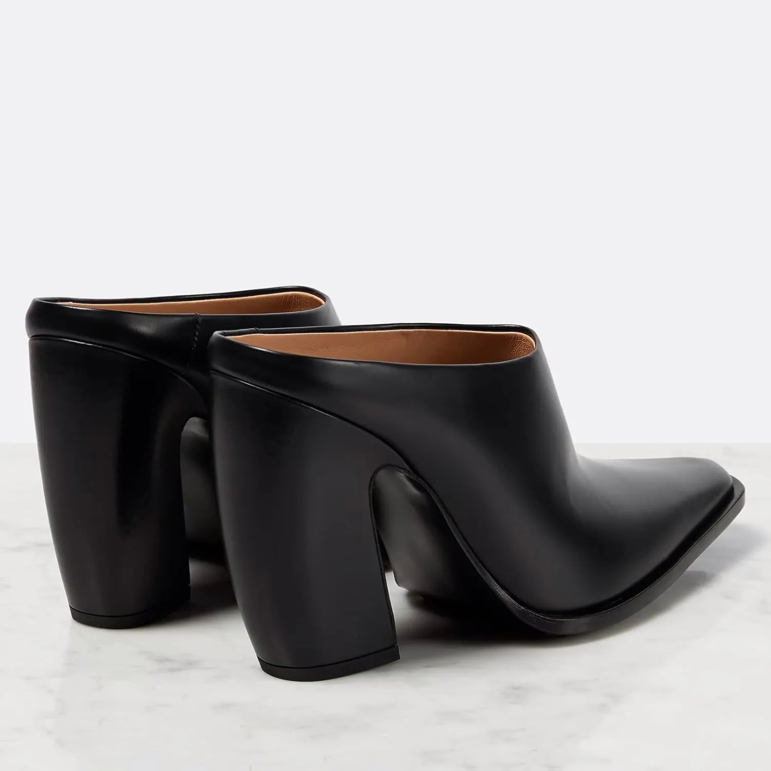Mules for Women Chunky Heeled Mules Pointed Toe Clogs Slip on Heels Backless Loafers Work Office Casual Shoes