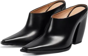 Mules for Women Chunky Heeled Mules Pointed Toe Clogs Slip on Heels Backless Loafers Work Office Casual Shoes