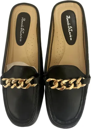 Mules for Women Flats Backless Comfortable Slip On Gold Chain/Emma