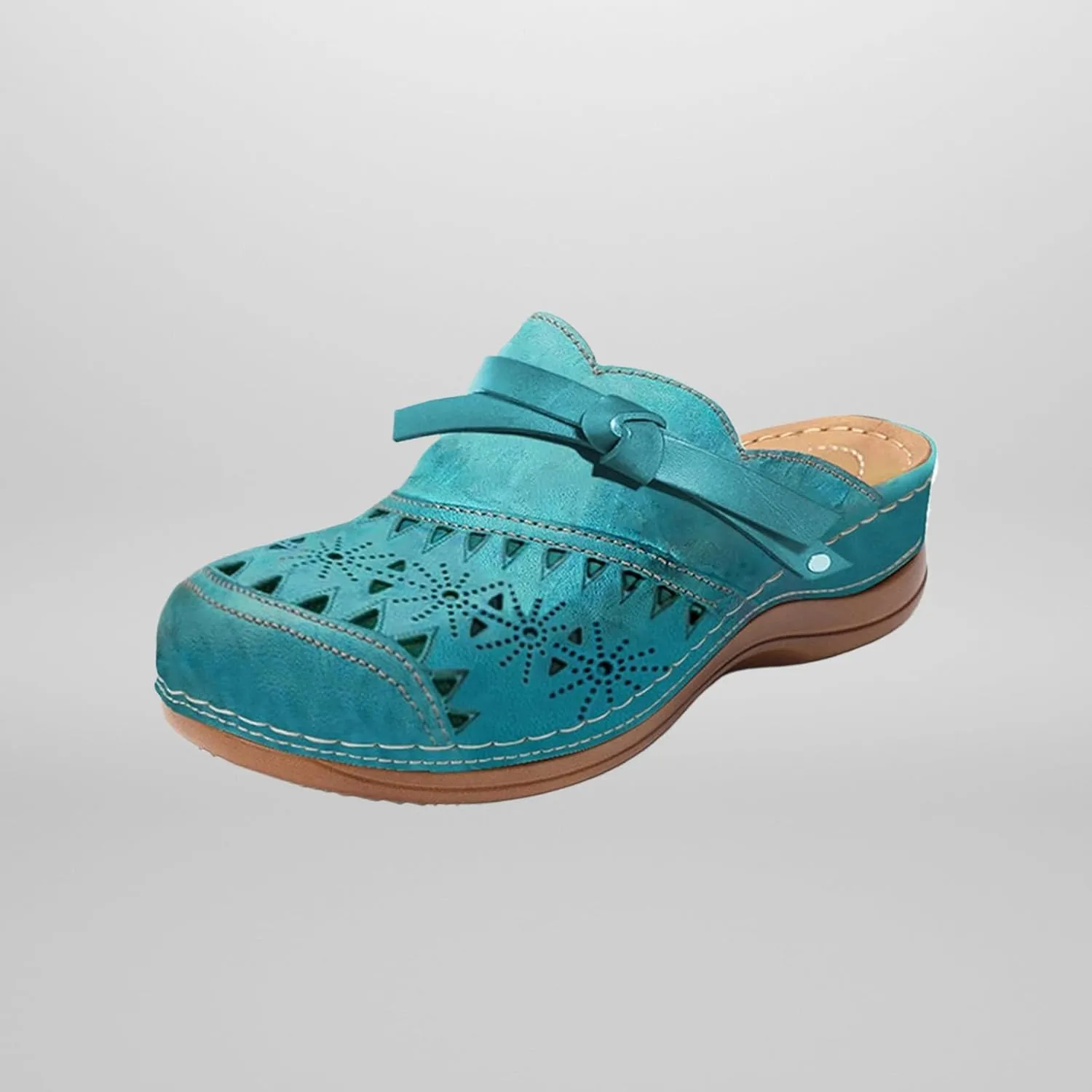 Mules for Women Hollow Out Closed Toe Slip On Slippers Comfort Orthopedic Sandals Arch Support Outdoor Beach Slippers Breathable Backless Walking Sandals Summer Platform Sandal